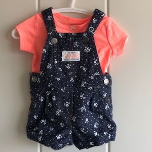Carters baby girl shorts overalls